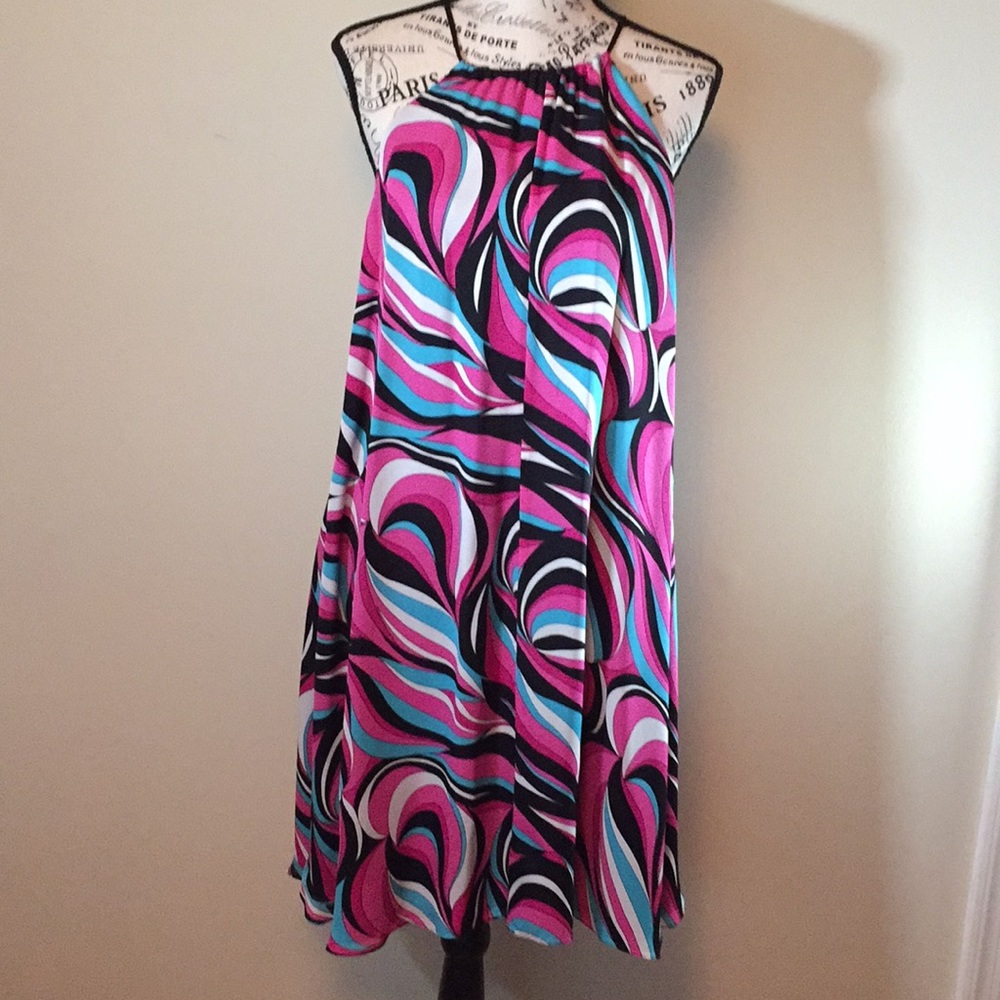 Michael Kors Halter Top Modern Print ALine Dress
